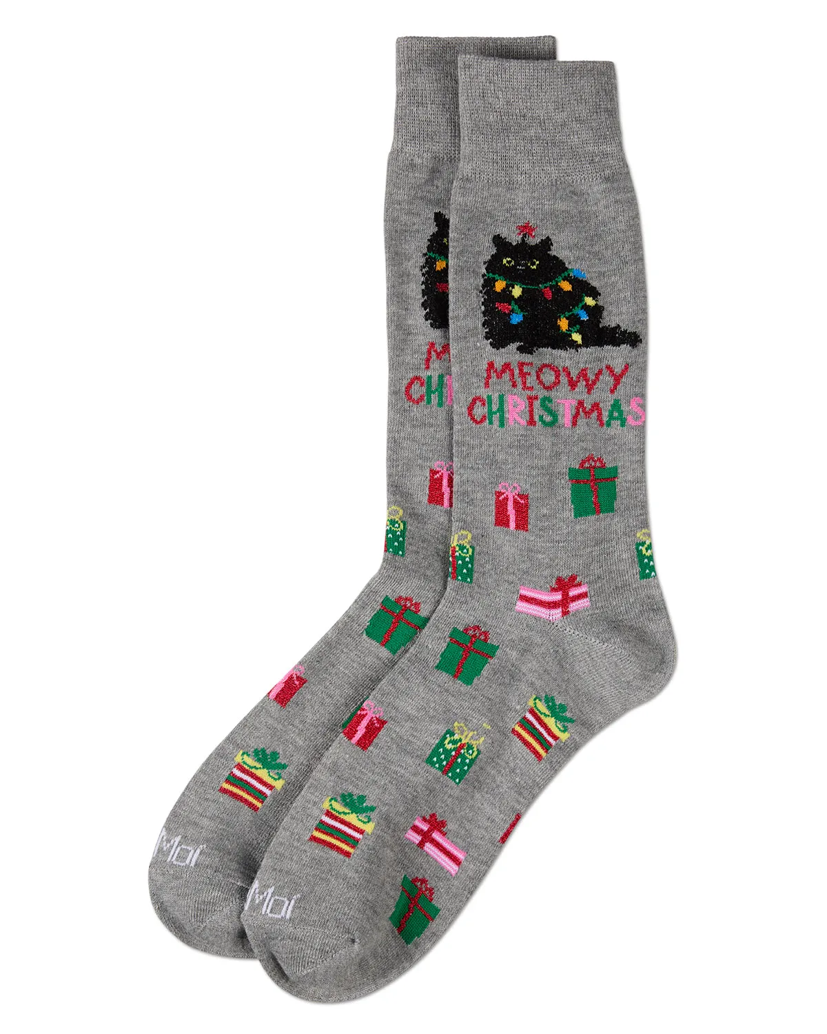 Men's Meowy Christmas Holiday Crew Socks sold by MeMoi product image thumbnail 3