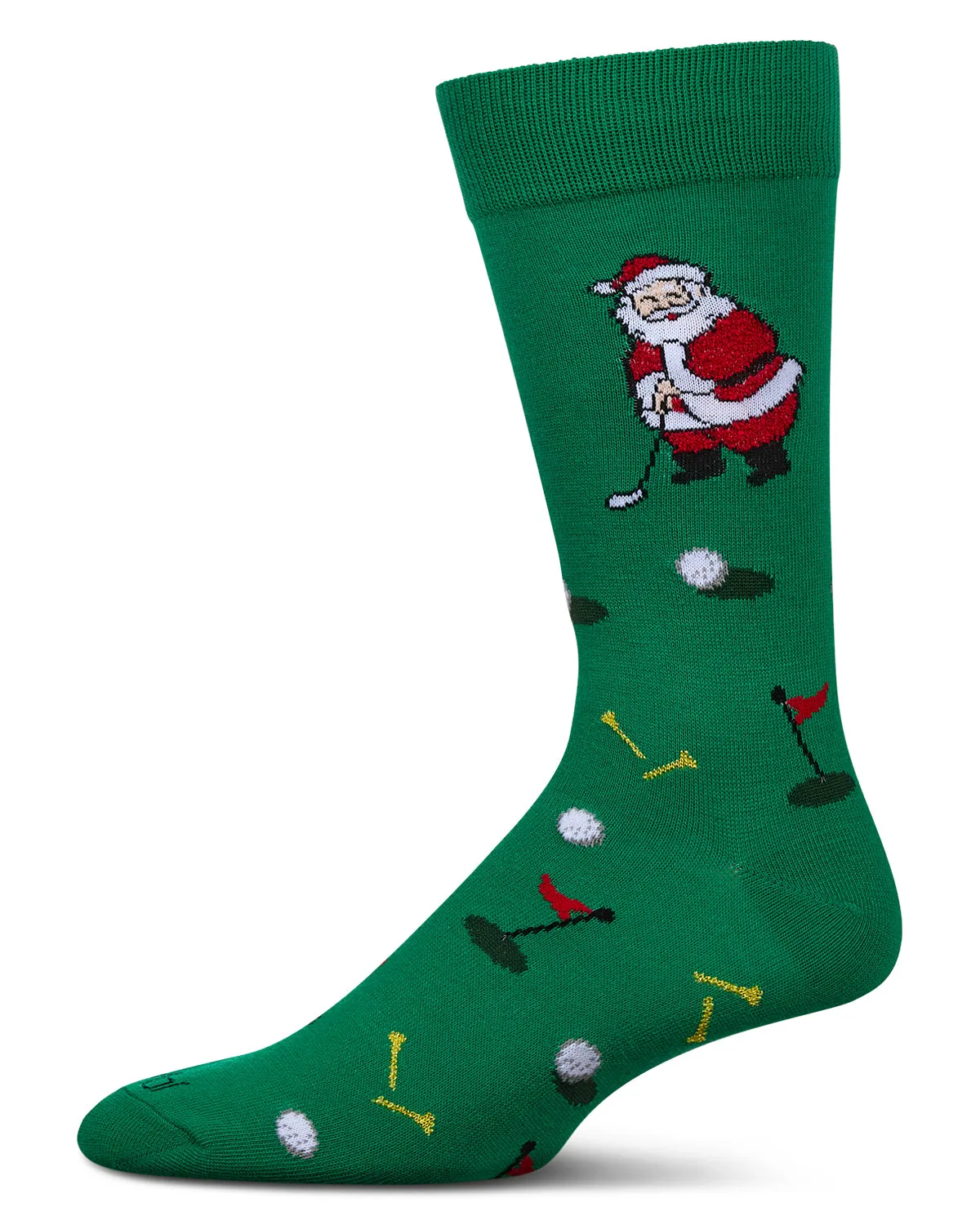 Men's Golfer Santa Holiday Crew Socks sold by MeMoi