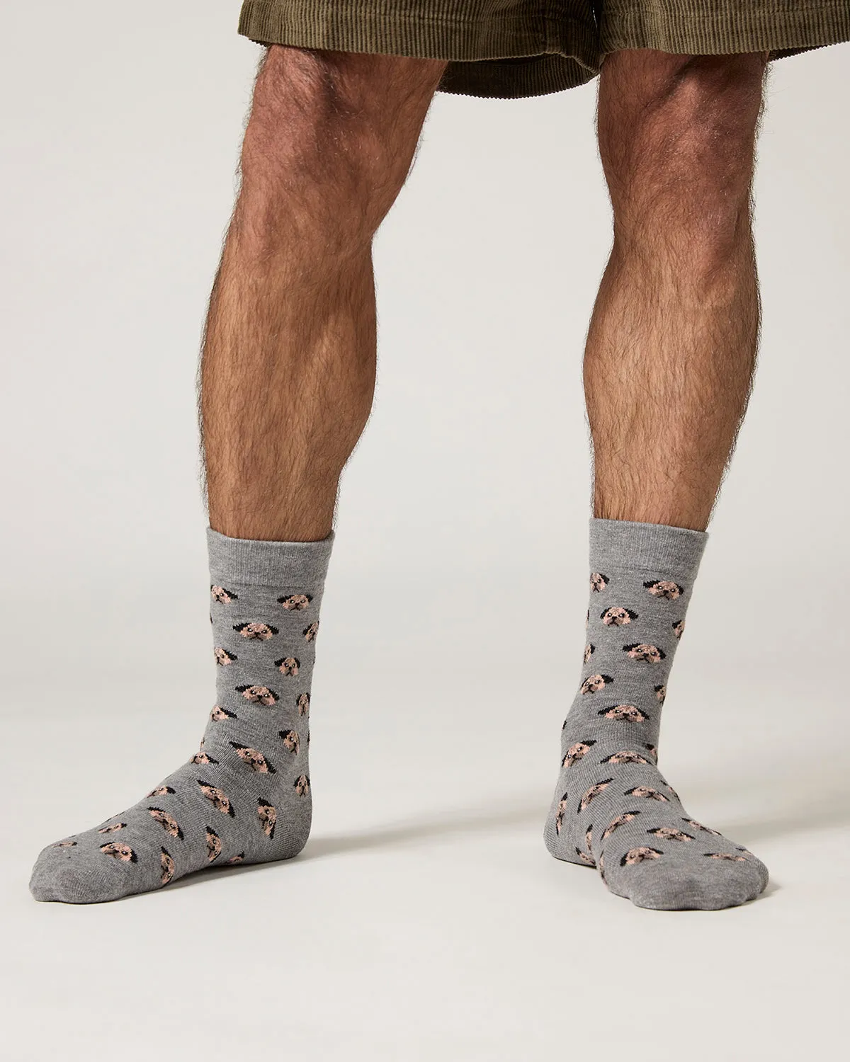 Men's Dog Face Cashmere Crew Socks sold by MeMoi product image thumbnail 5