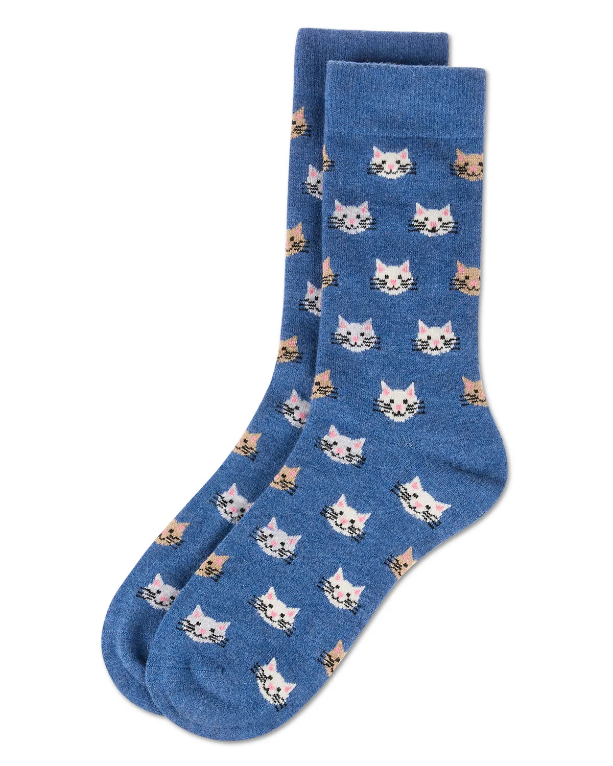Men's Cat Face Cashmere Crew Socks sold by MeMoi product image thumbnail 3