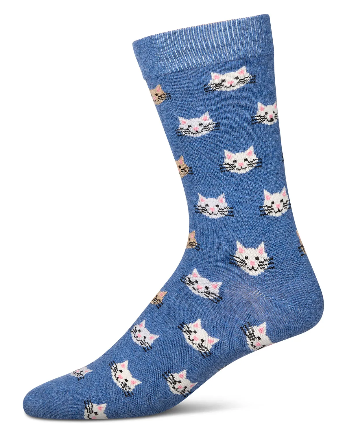 Men's Cat Face Cashmere Crew Socks sold by MeMoi
