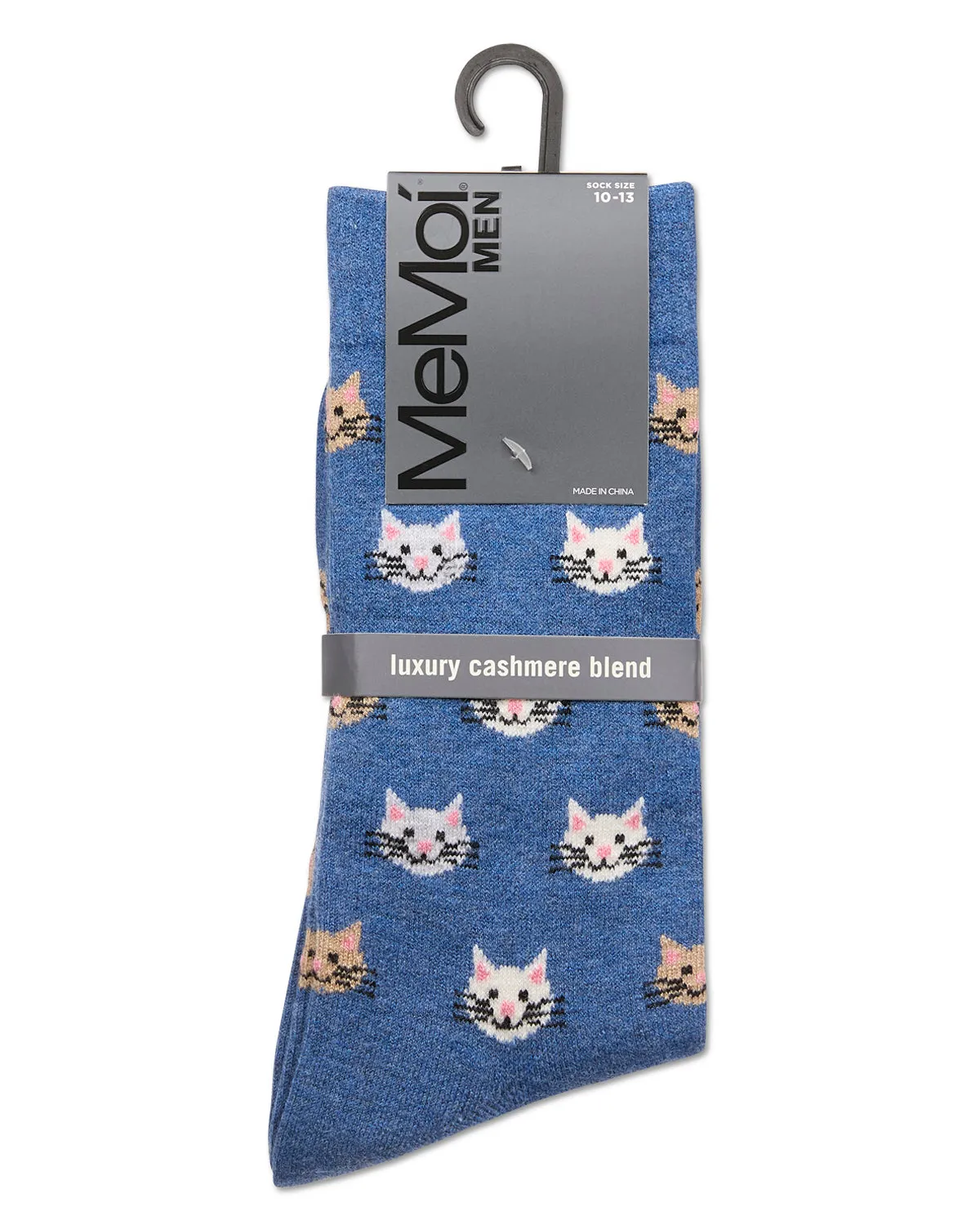 Men's Cat Face Cashmere Crew Socks sold by MeMoi product image thumbnail 4