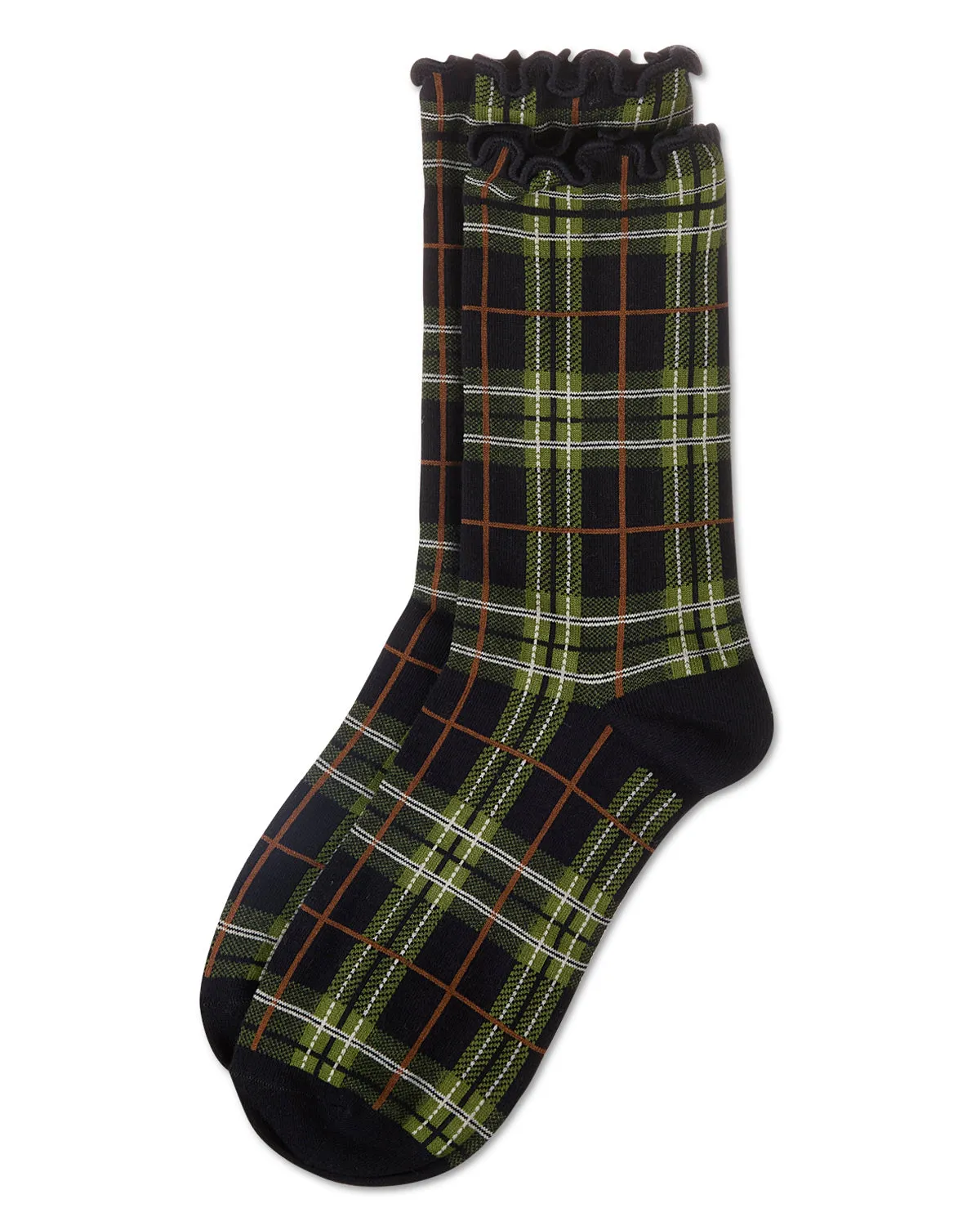 Women's Classic Plaid Lettuce Edge Crew Socks sold by MeMoi product image thumbnail 4