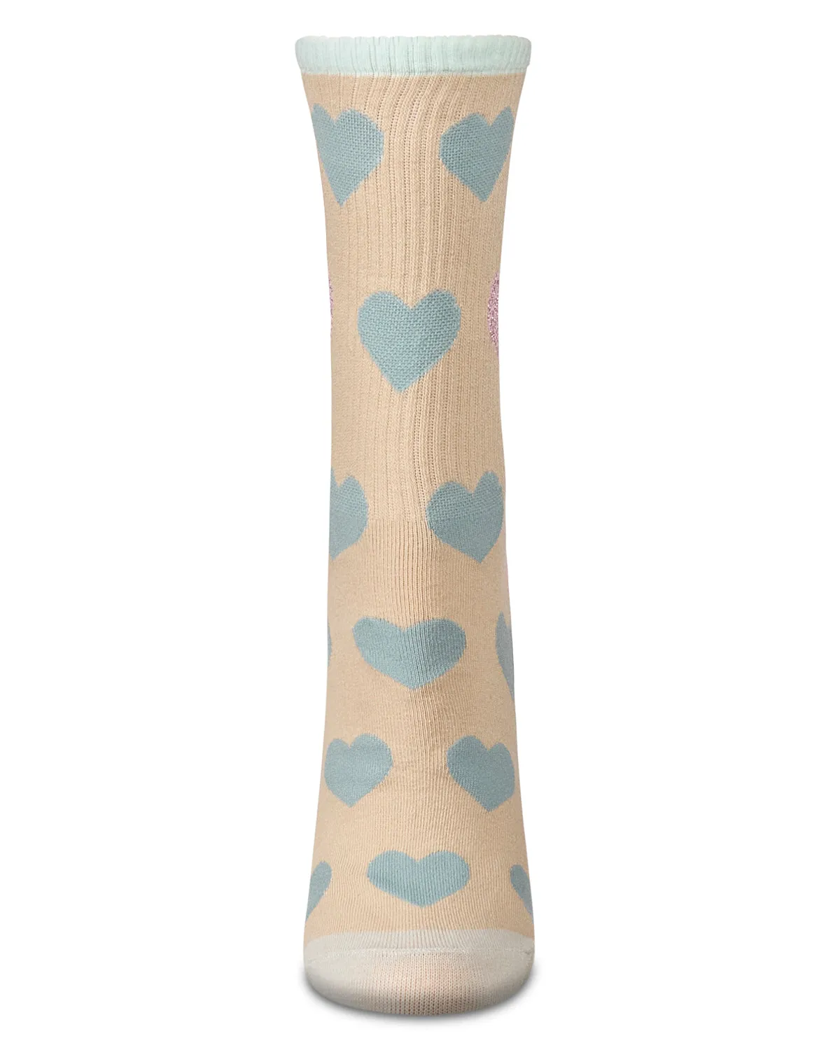 Women's Radiate Love Glitter Heart Crew Socks sold by MeMoi product image thumbnail 4