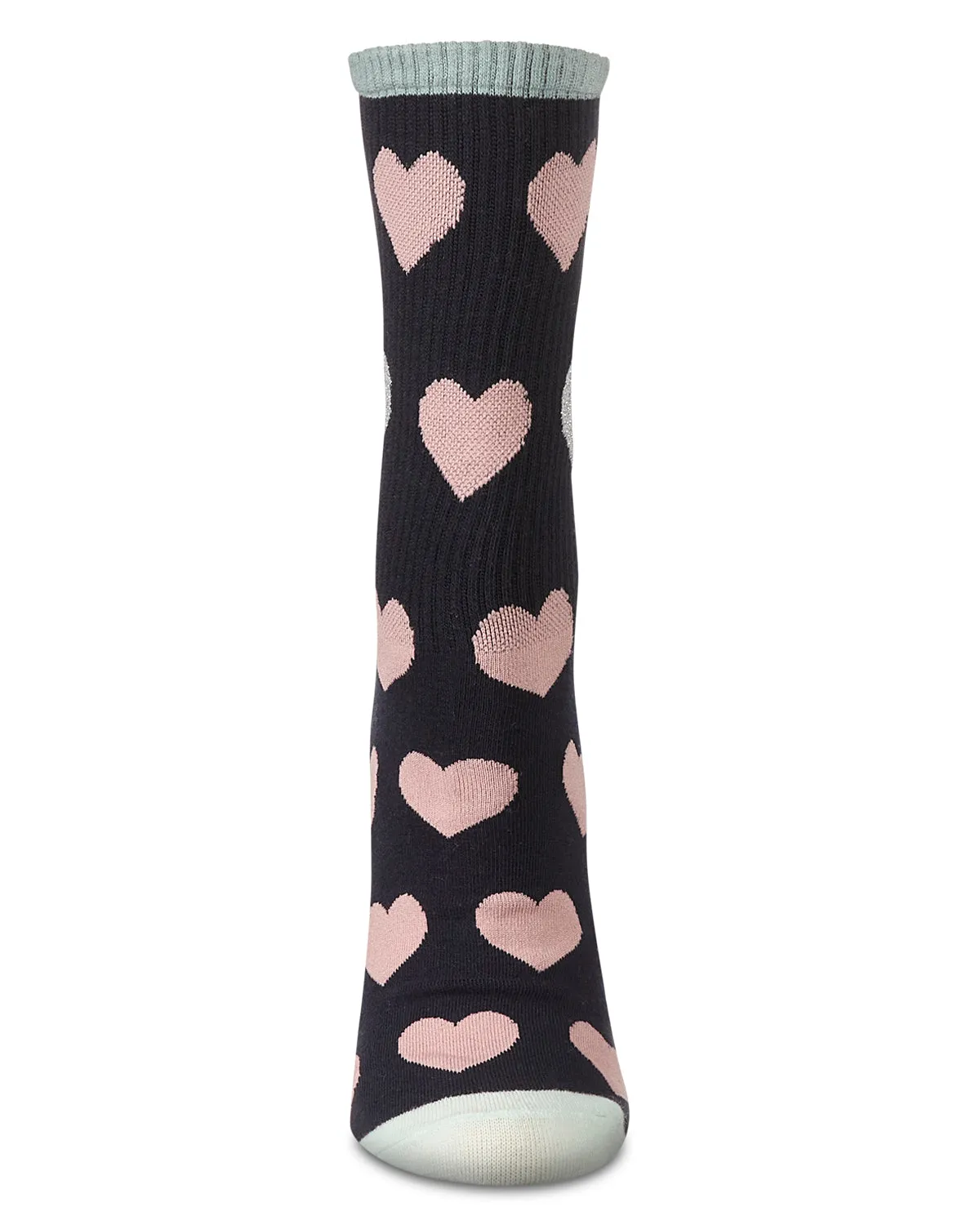 Women's Radiate Love Glitter Heart Crew Socks sold by MeMoi product image thumbnail 3