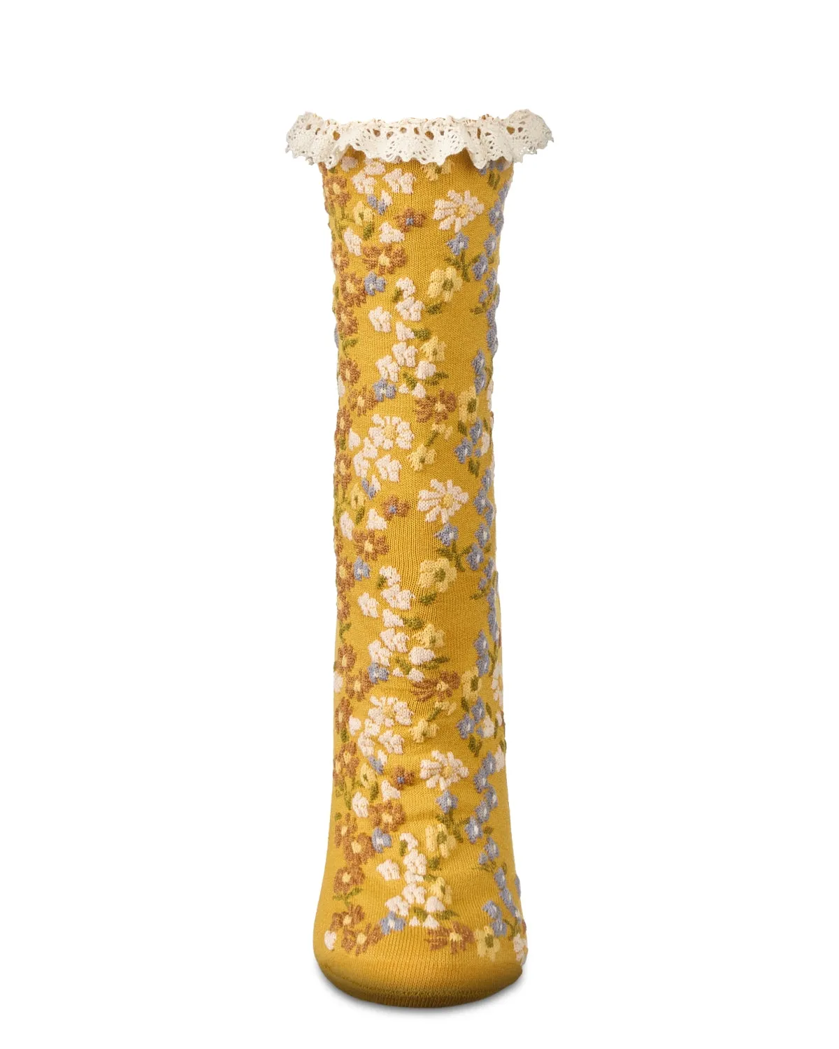 Women's Liberty Floral Lace Cuff Crew Socks sold by MeMoi product image thumbnail 4