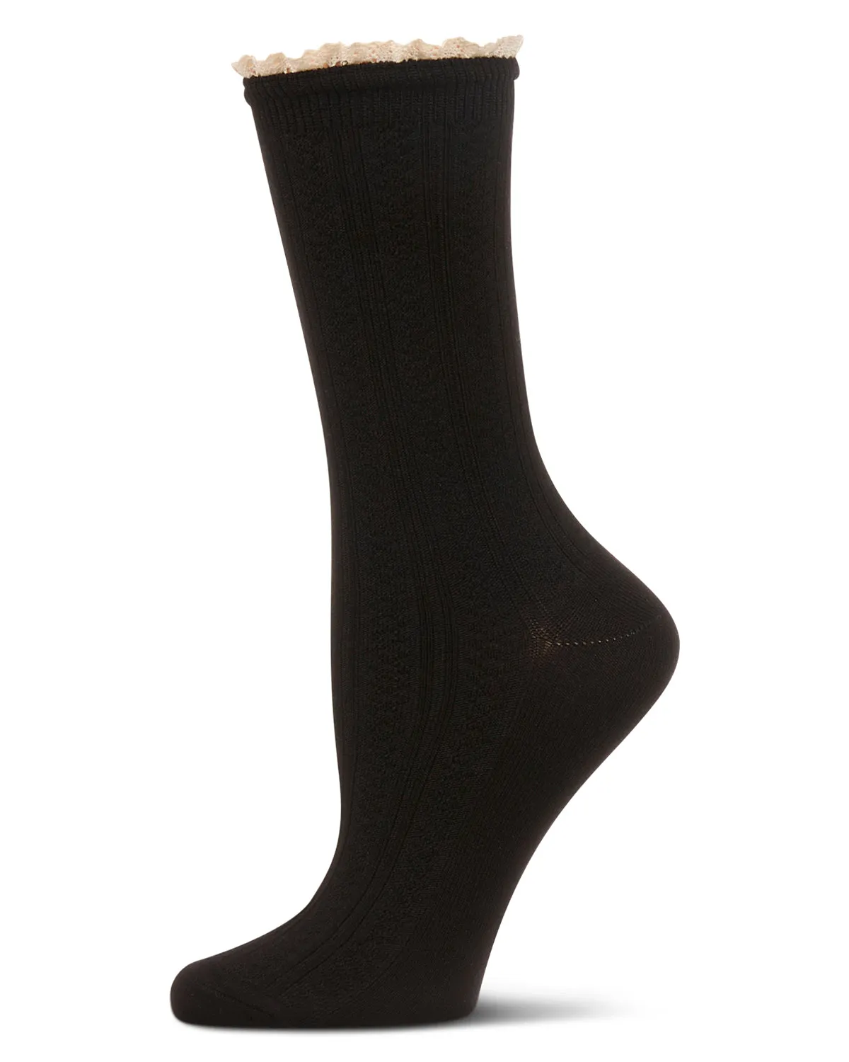 Women's Prairie Lace Crew Socks sold by MeMoi product image thumbnail 2