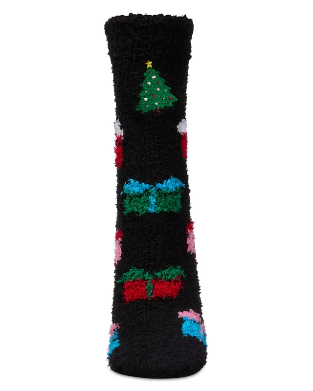 Women's Tree & Presents Mistle Toes Cozy Crew Socks sold by MeMoi