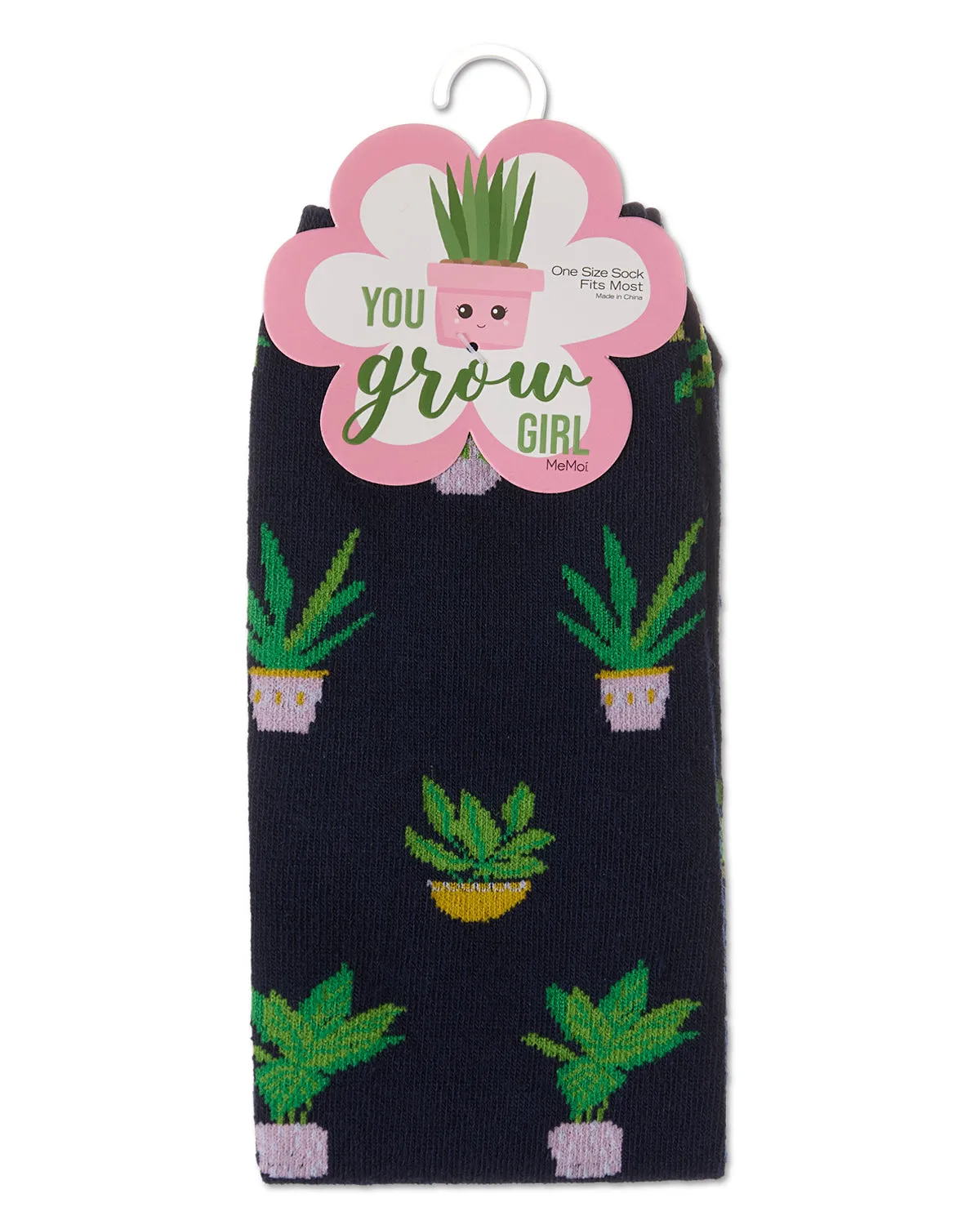 Women's "You Grow Girl" Plant-Themed Giftable Novelty Crew Sock sold by MeMoi