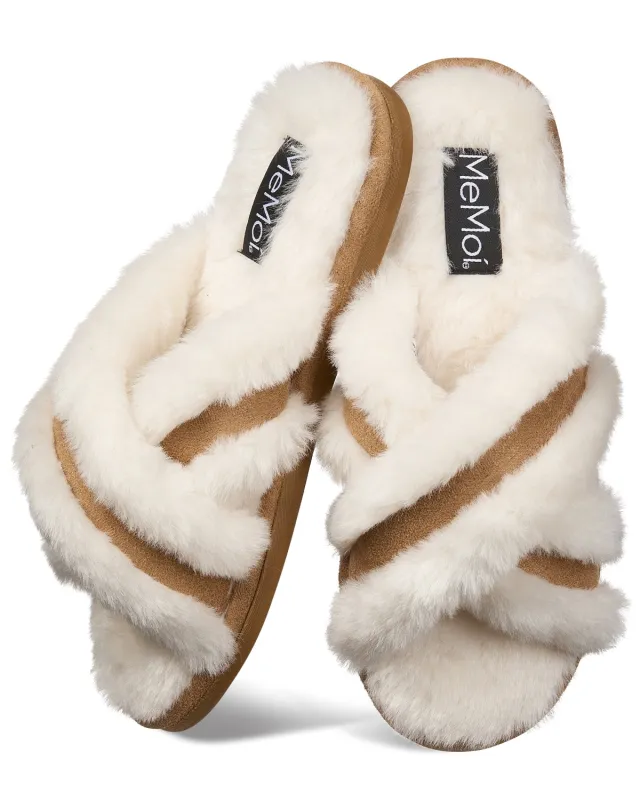 Women's "Serina" Plush Faux Fur Slippers sold by MeMoi
