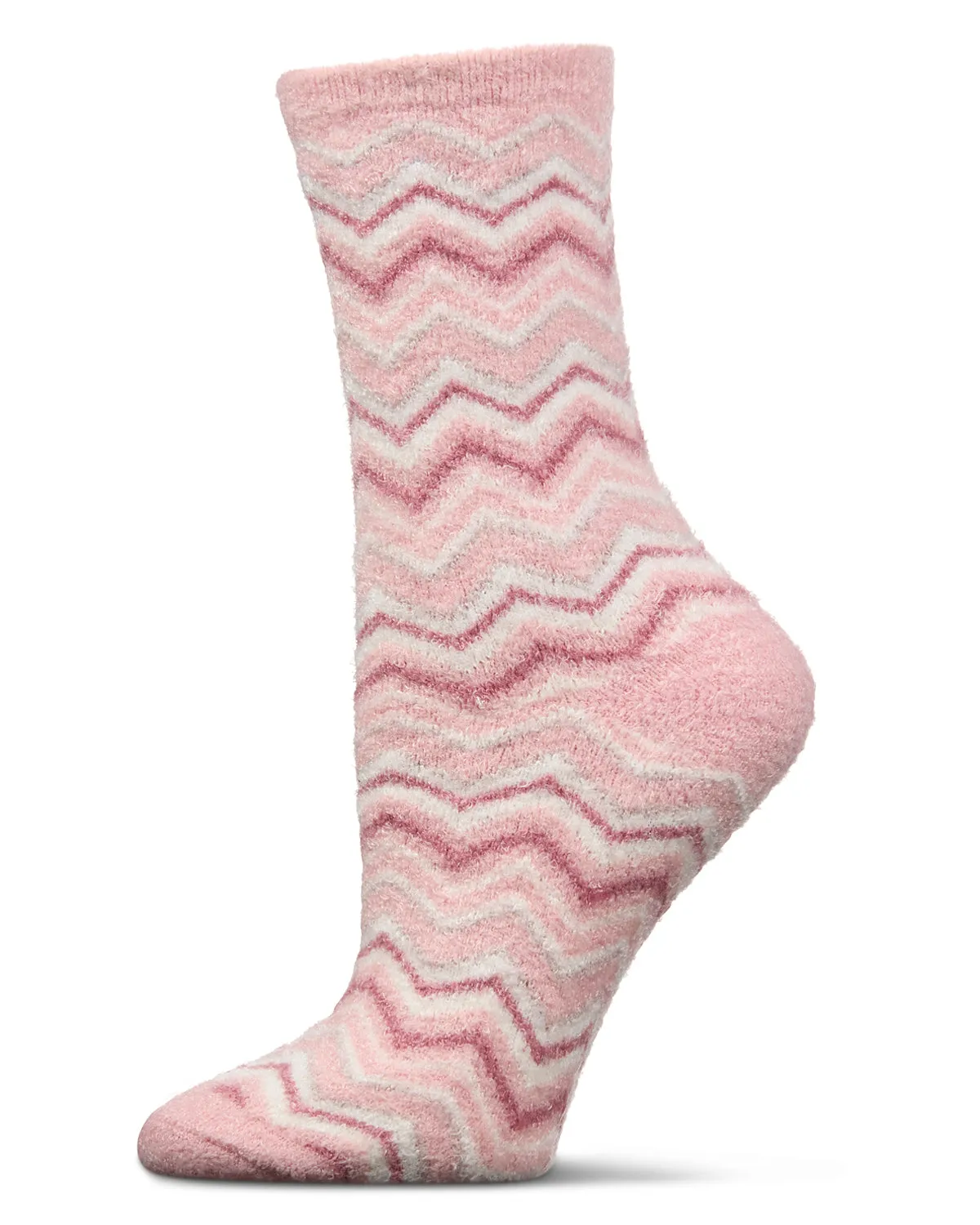 Women's Zig Zag Stripes Aloe Infused Crew Socks sold by MeMoi