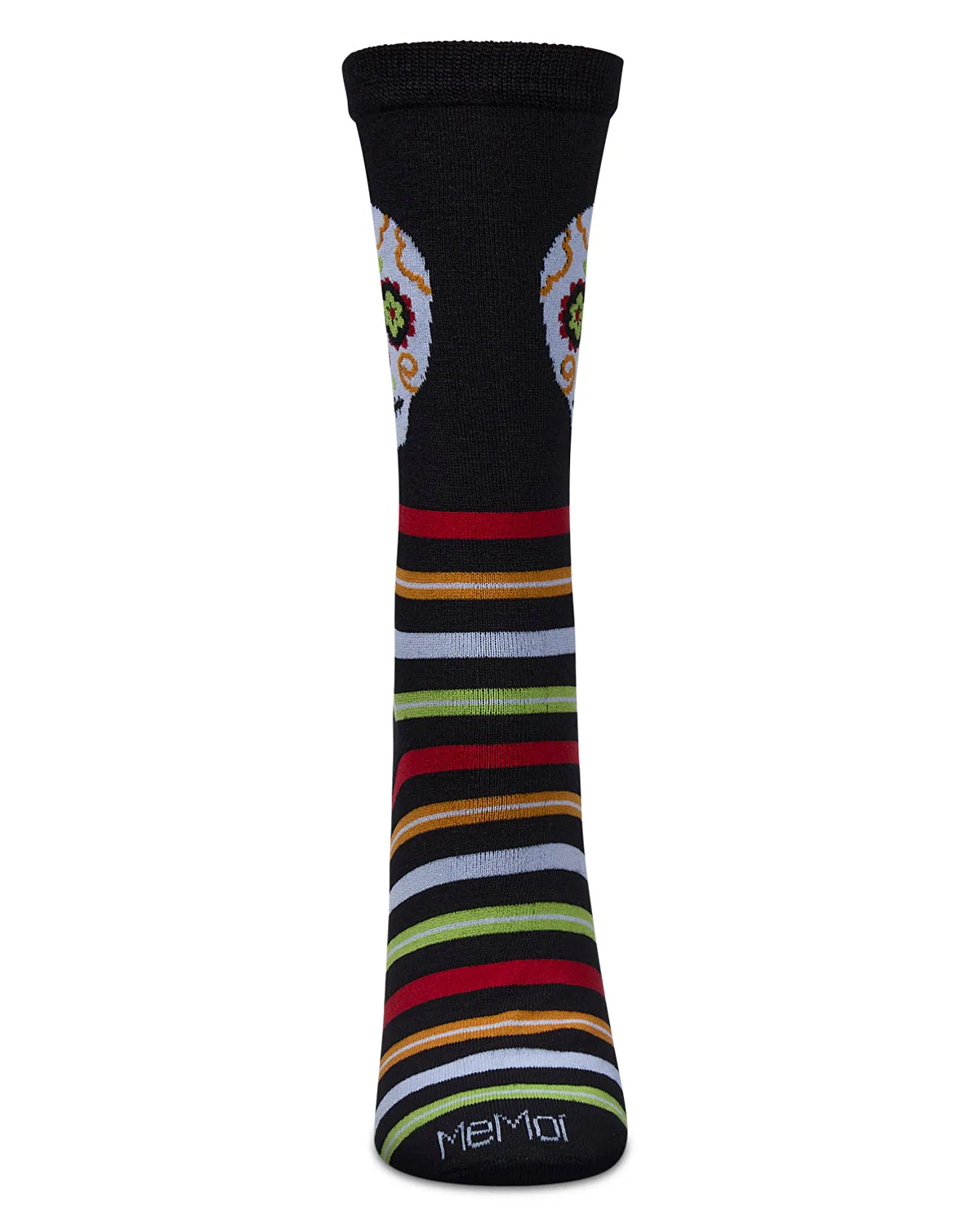Women's Striped Skull Rayon From Bamboo Crew Socks sold by MeMoi product image thumbnail 2