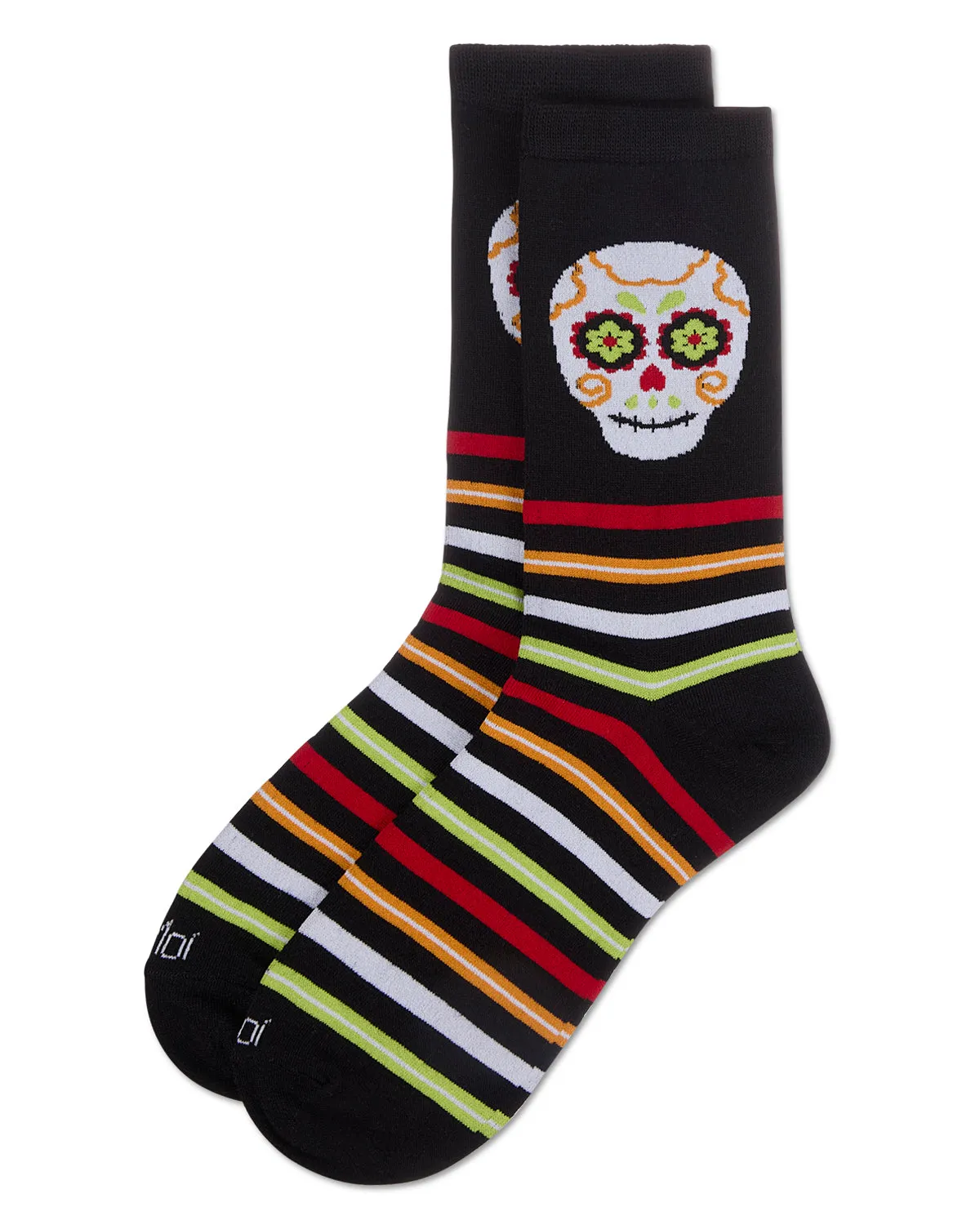 Women's Striped Skull Rayon From Bamboo Crew Socks sold by MeMoi product image thumbnail 3