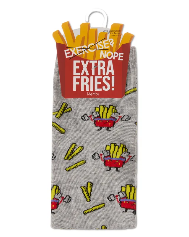 Exercise Nope Extra Fries Crew Socks sold by MeMoi