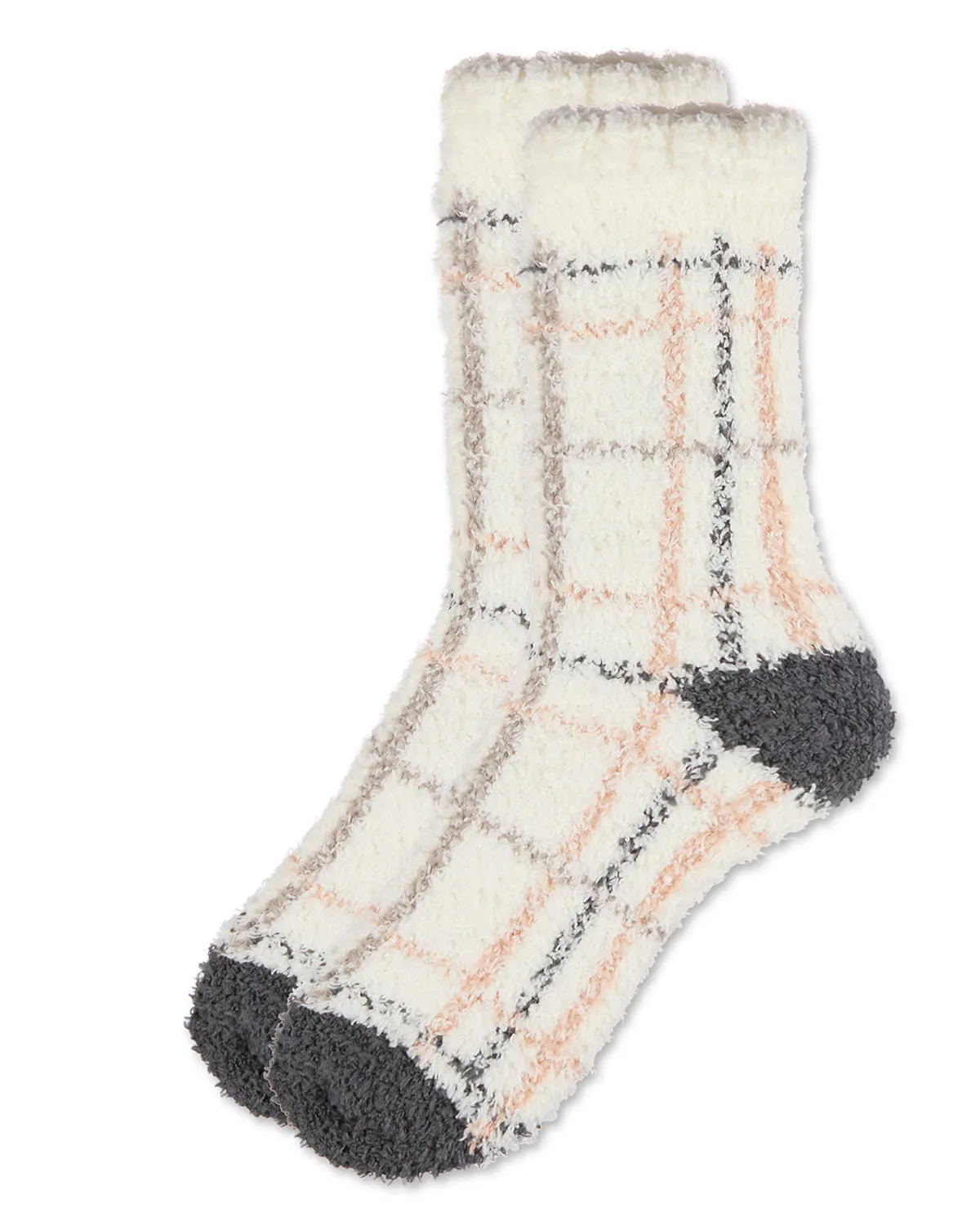 Women's Plaid Marshmallow Cozy Crew Socks sold by MeMoi product image thumbnail 3
