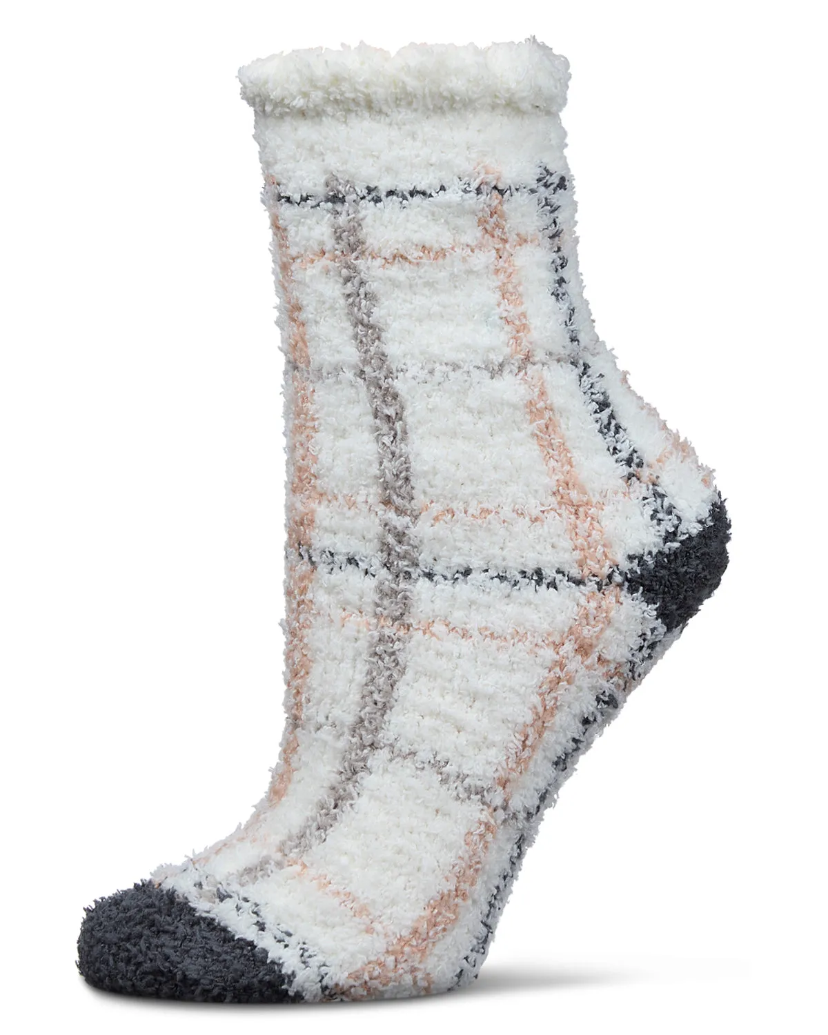 Women's Plaid Marshmallow Cozy Crew Socks sold by MeMoi