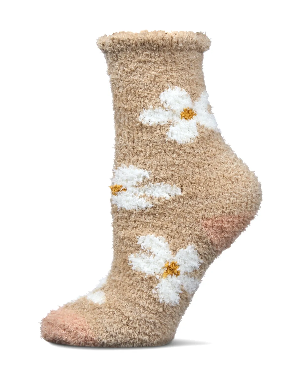 Women's Daisy Marshmallow Cozy Crew Socks sold by MeMoi