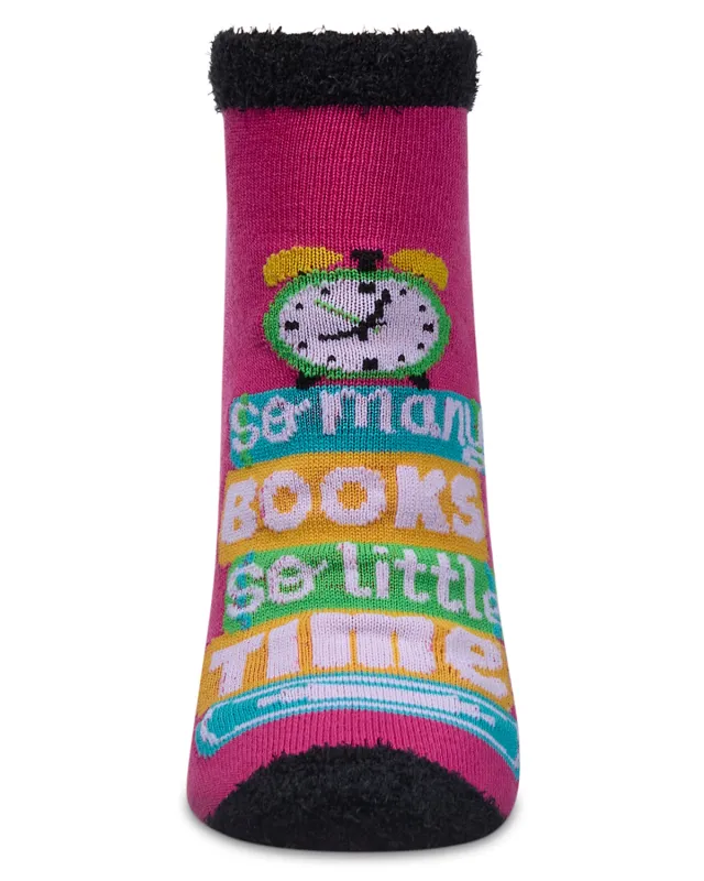 Women's I'm Totally Booked Non-Skid Low Cut Socks made by MeMoi
