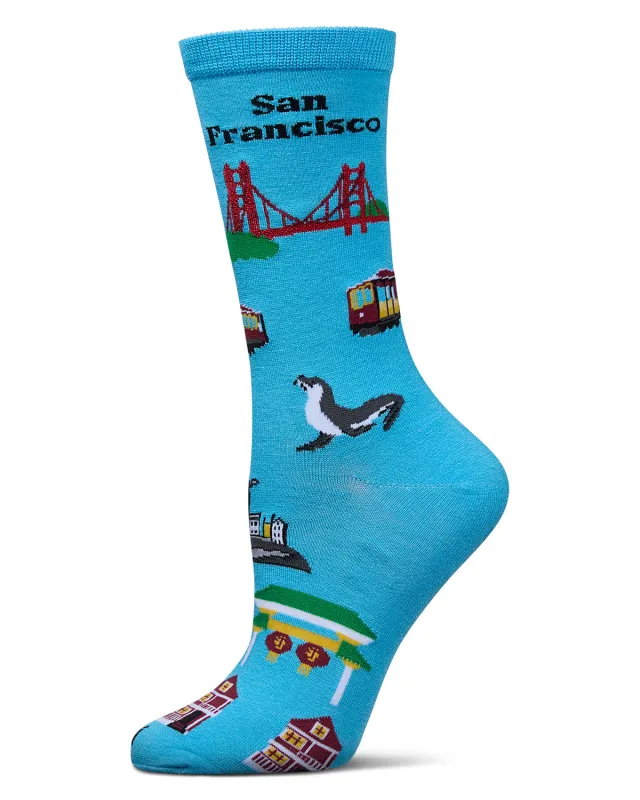 Women's San Francisco Rayon From Bamboo Crew Socks sold by MeMoi