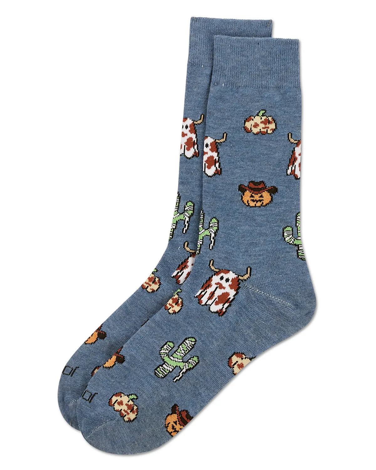 Men's Spooky Western-Themed Halloween Holiday Crew Sock sold by MeMoi product image thumbnail 3