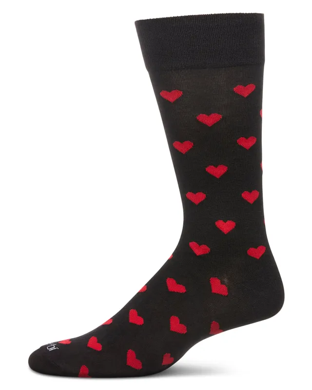 Men's Hearts Rayon From Bamboo Crew Socks sold by MeMoi