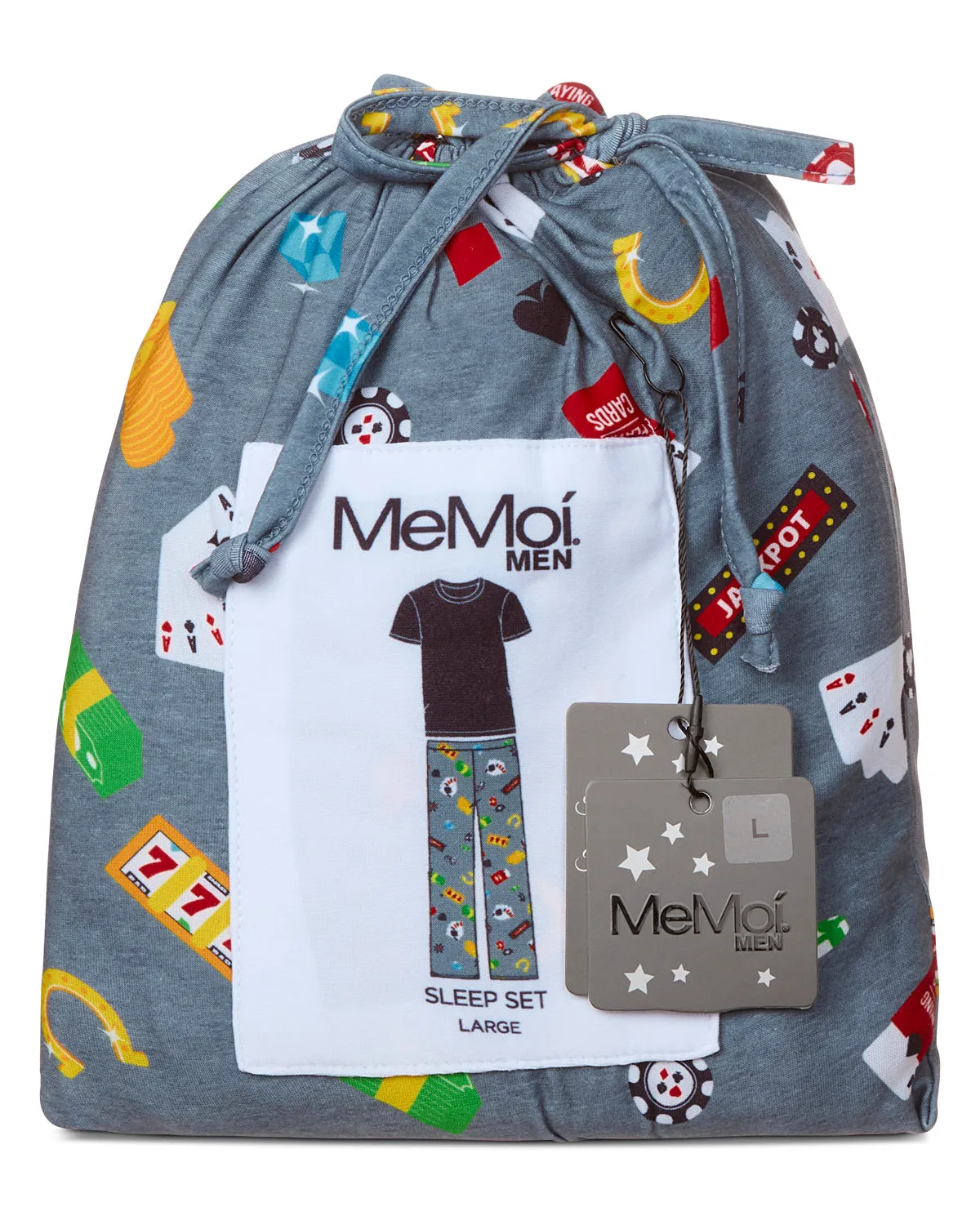 Men's Deal Me In Two Piece PJ Set In A Bag sold by MeMoi product image thumbnail 4