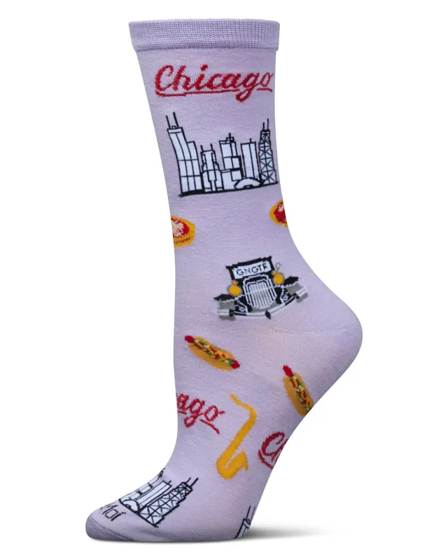 Women's Chicago Rayon From Bamboo Crew Socks sold by MeMoi