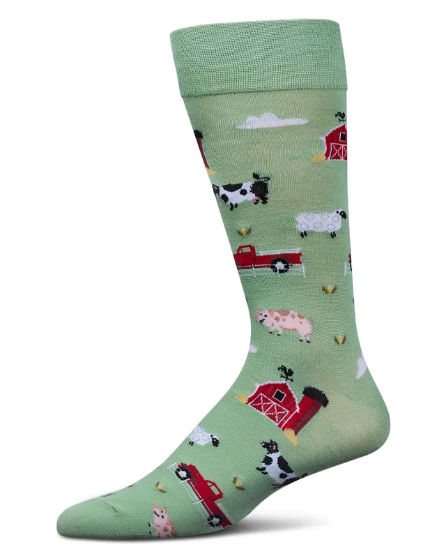 Men's Farmland Rayon From Bamboo Crew Socks sold by MeMoi