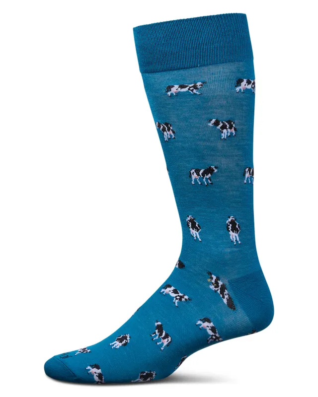 Men's Cows Rayon From Bamboo Crew Socks sold by MeMoi
