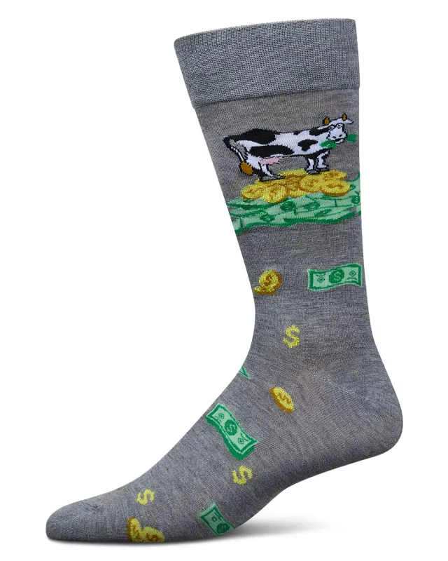 Men's Cash Cow Rayon From Bamboo Crew Socks sold by MeMoi
