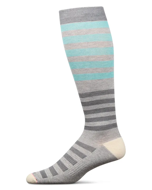 Multi Stripes 8-15 mmHg Graduated Cotton Compression Socks sold by MeMoi