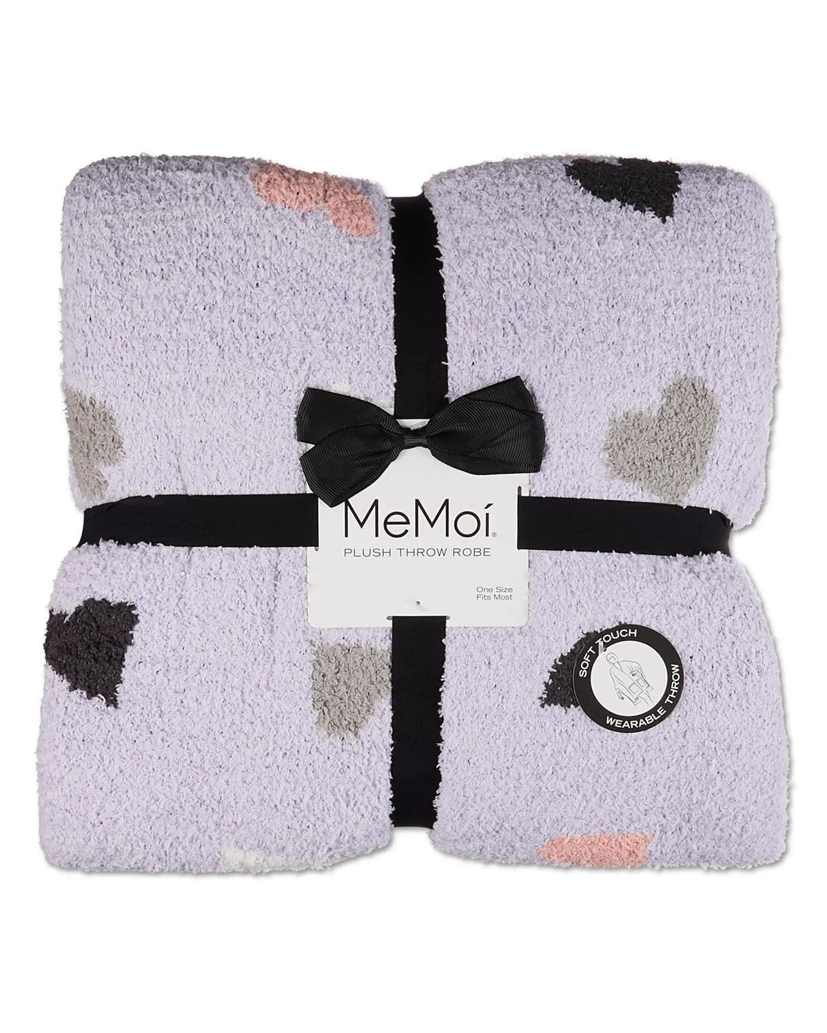 Women's Plush Heart-Themed Ruana Wearable Throw with Kimono Sleeves sold by MeMoi product image thumbnail 4