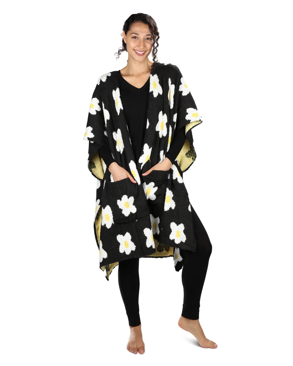 Women's Daisy Cozy Knit Wearable Ruana Throw Robe sold by MeMoi