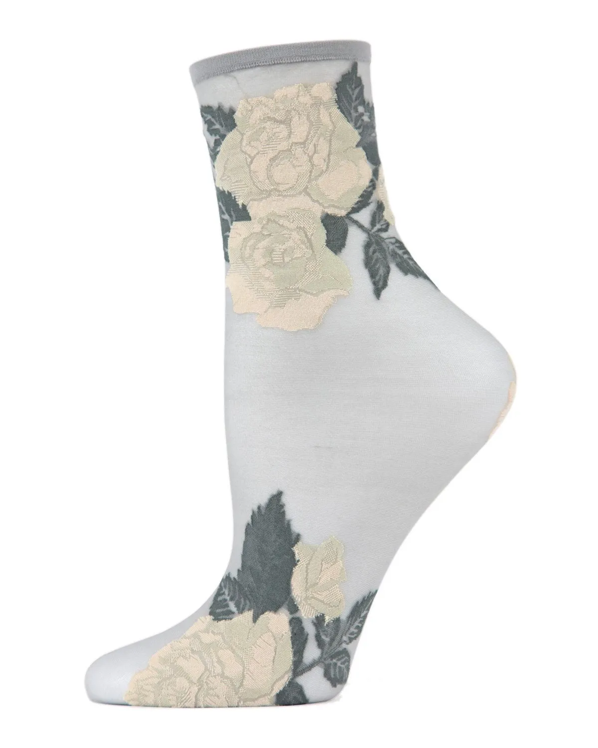 Beauty Rose Garden Sheer See-Through Ankle Socks sold by MeMoi product image thumbnail 2