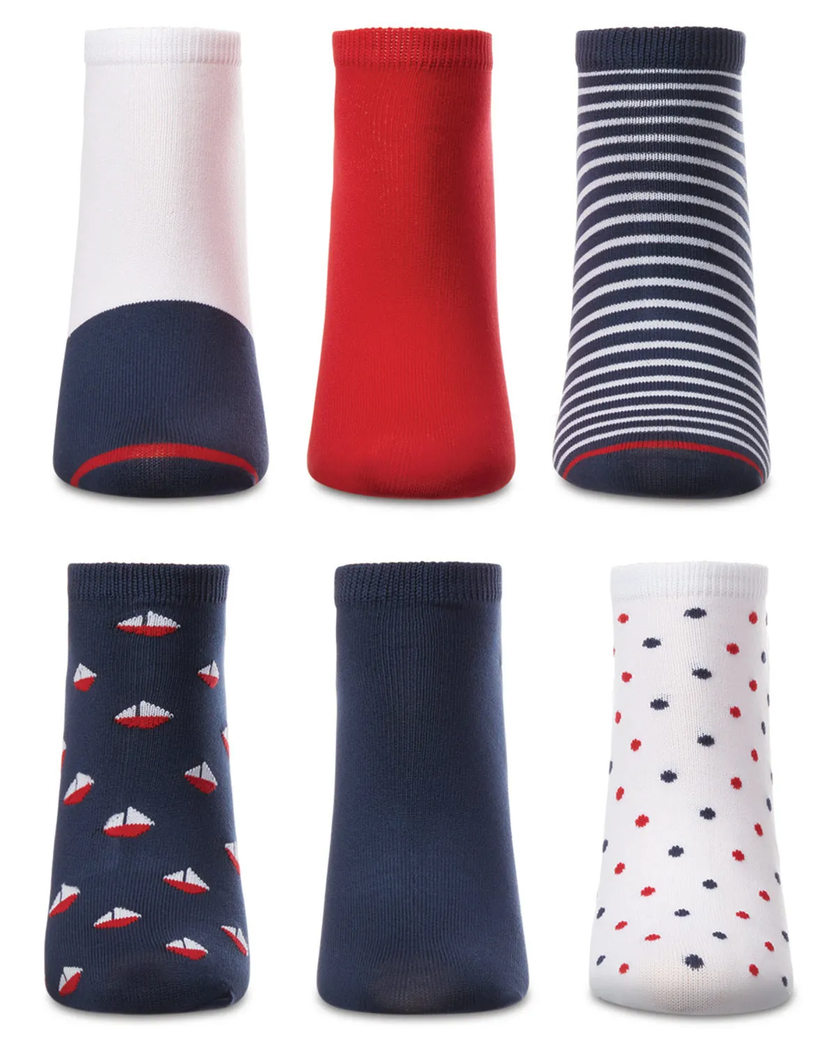Women's 6 Pair Pack Nautical Low Cut Socks sold by MeMoi product image thumbnail 3