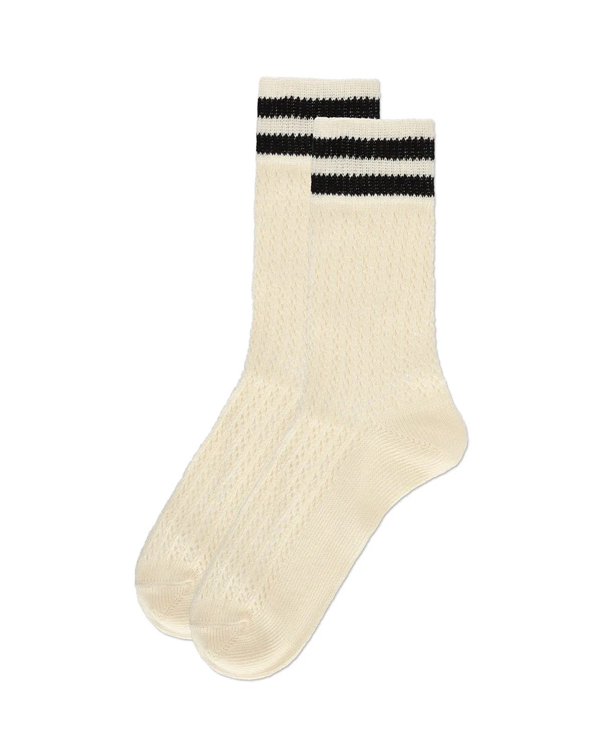 Women's Pointelle Knit Striped Crew Socks sold by MeMoi product image thumbnail 3
