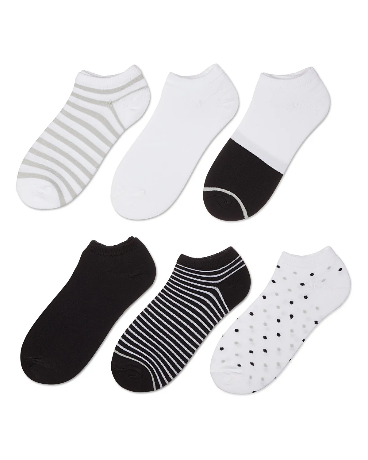 Women's 6 Pair Pack Stripes Low Cut Socks sold by MeMoi