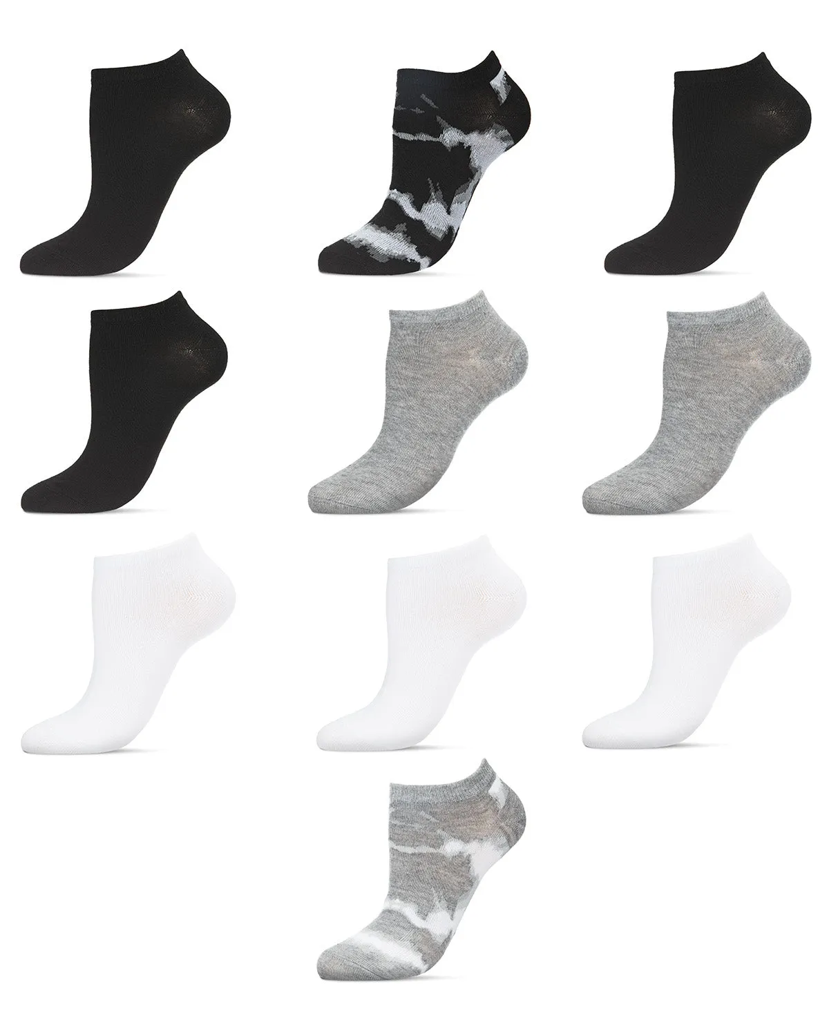 Women's 10 Pair Pack Tie Dye/Solid Low Cut Socks sold by MeMoi