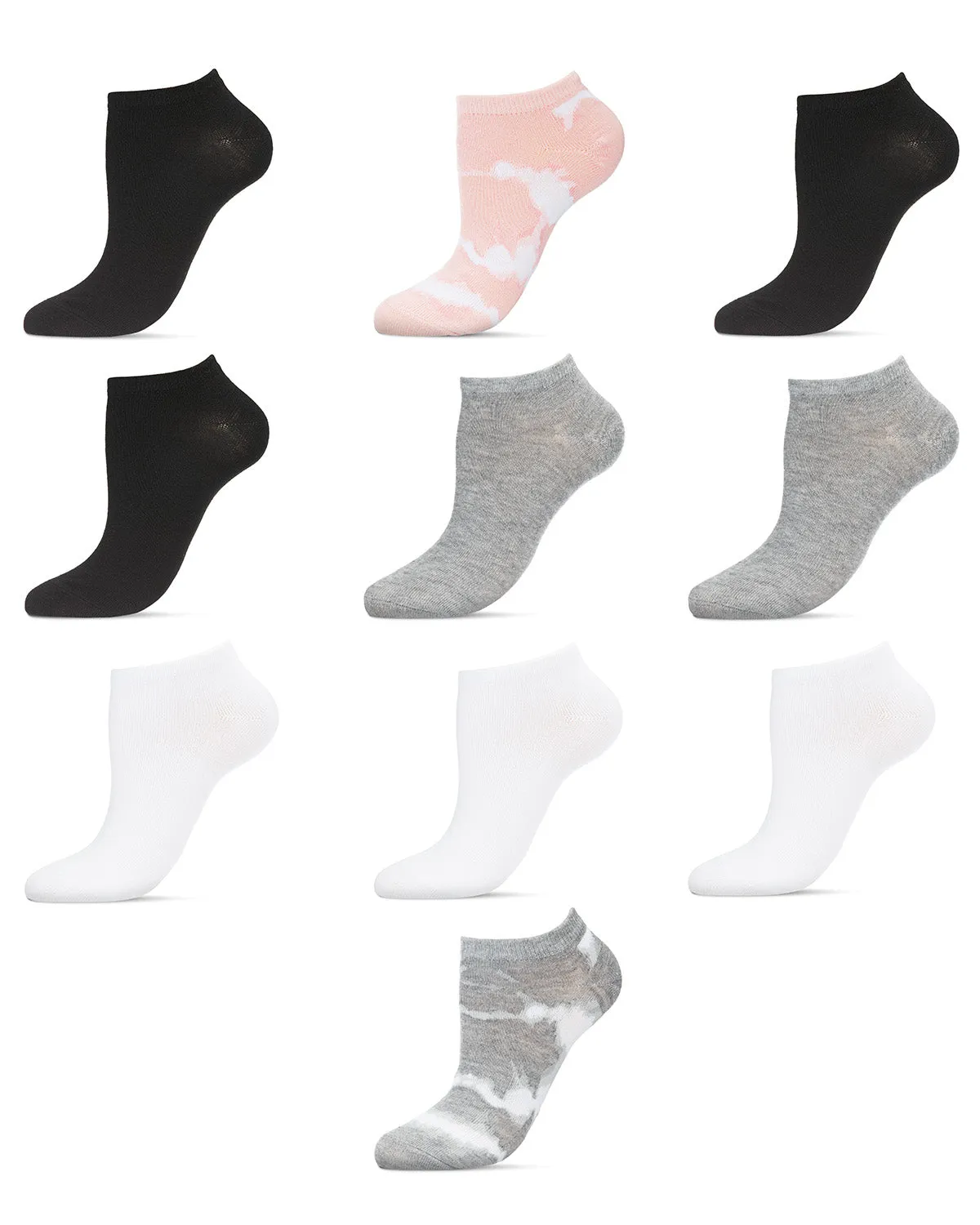 Women's 10 Pair Pack Tie Dye/Solid Low Cut Socks sold by MeMoi product image thumbnail 2