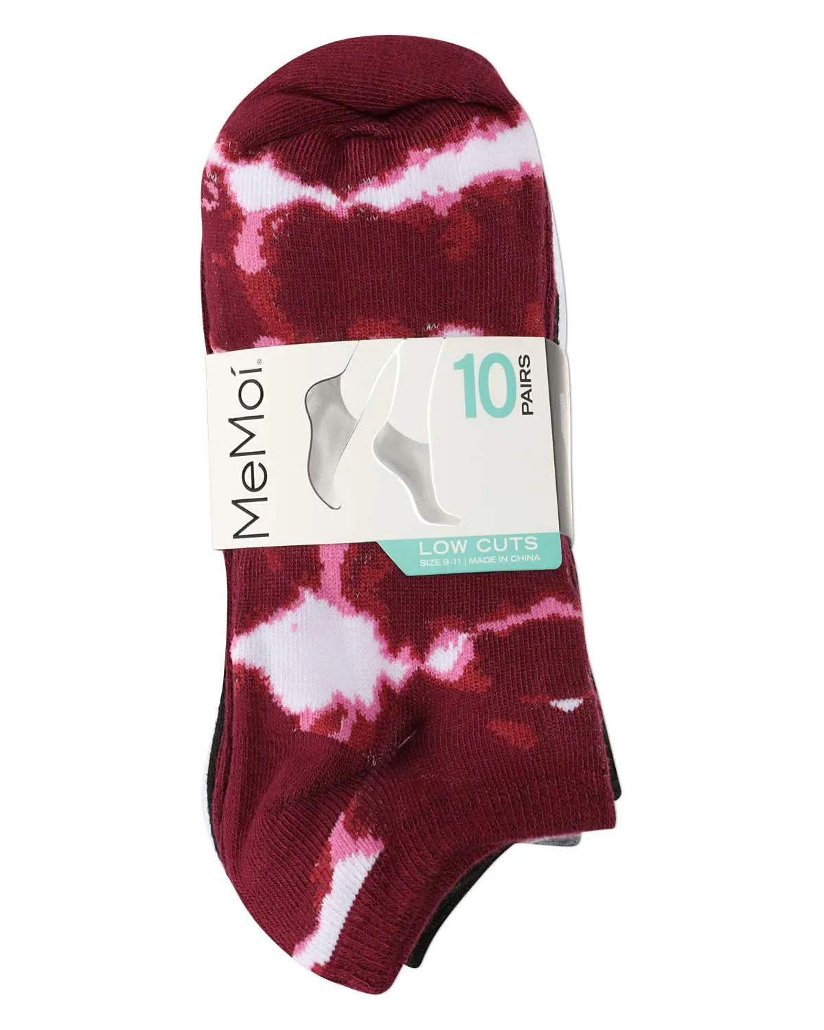 Women's 10 Pair Pack Tie Dye/Solid Low Cut Socks sold by MeMoi product image thumbnail 4