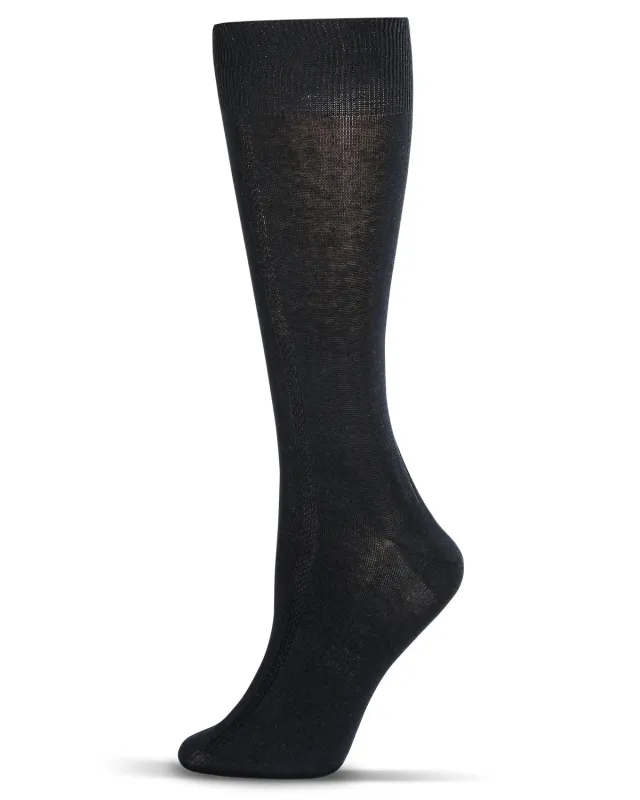 Men's Flat Knit Cotton Blend Socks with Side Lines sold by MeMoi