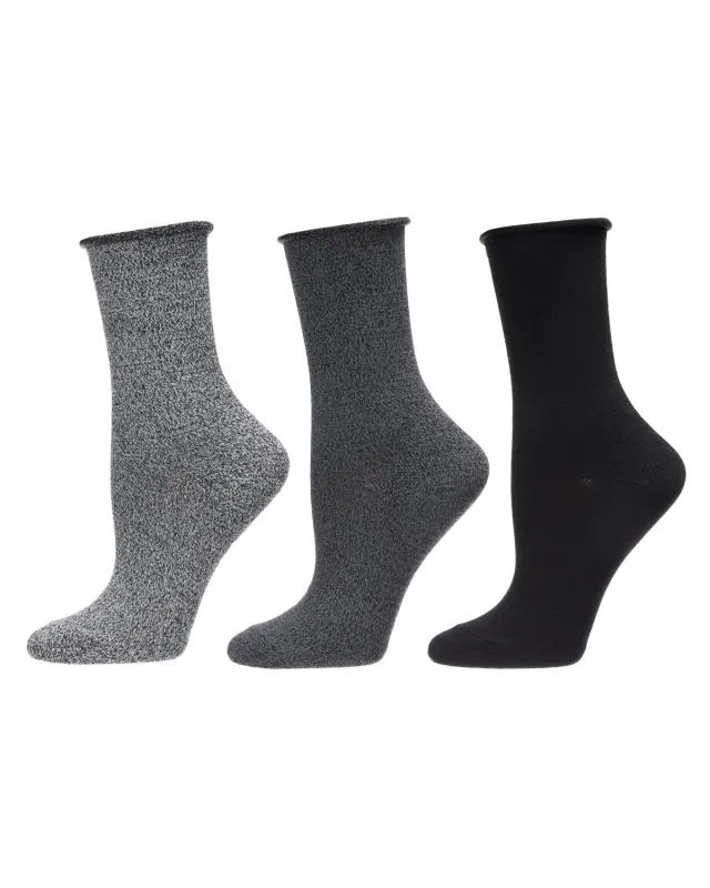 Roll Top Buttersoft Crew 3 Pair Pack sold by MeMoi