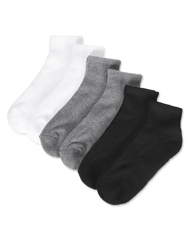 6 Pairs Women's Half Cushioned Solid Color Quarter Sock sold by MeMoi