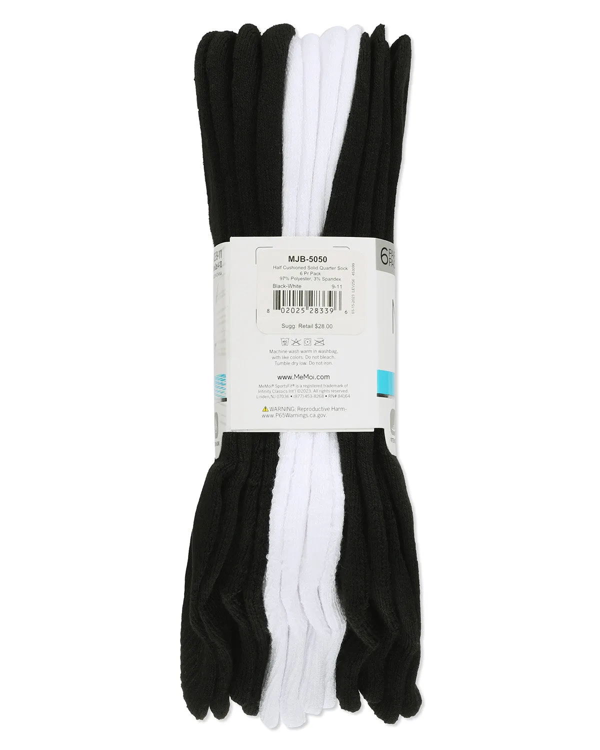 6 Pair Women's Half-Cushioned Solid-Color Quarter Socks sold by MeMoi product image thumbnail 4