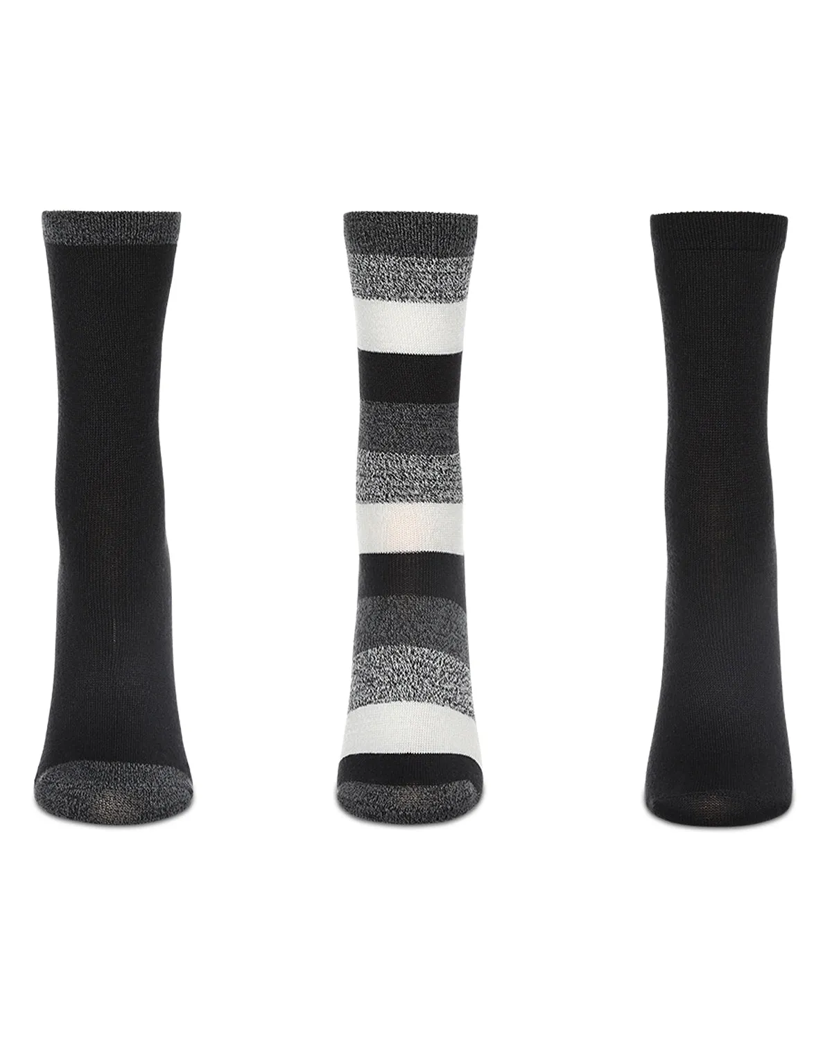 Women's 3 Pair Pack Jumbo Stripes Buttersoft Crew Socks sold by MeMoi product image thumbnail 4