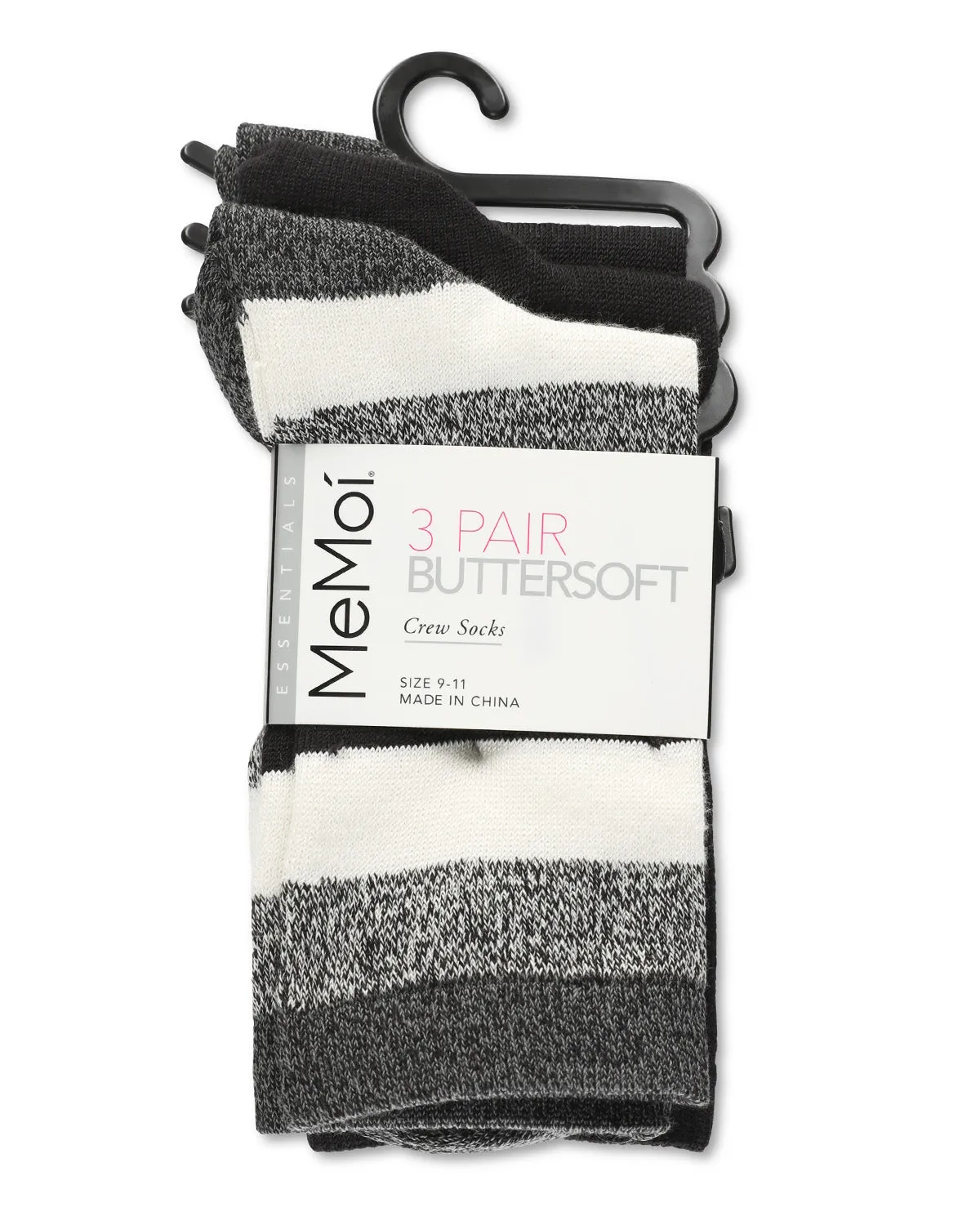 Women's 3 Pair Pack Jumbo Stripes Buttersoft Crew Socks sold by MeMoi product image thumbnail 2