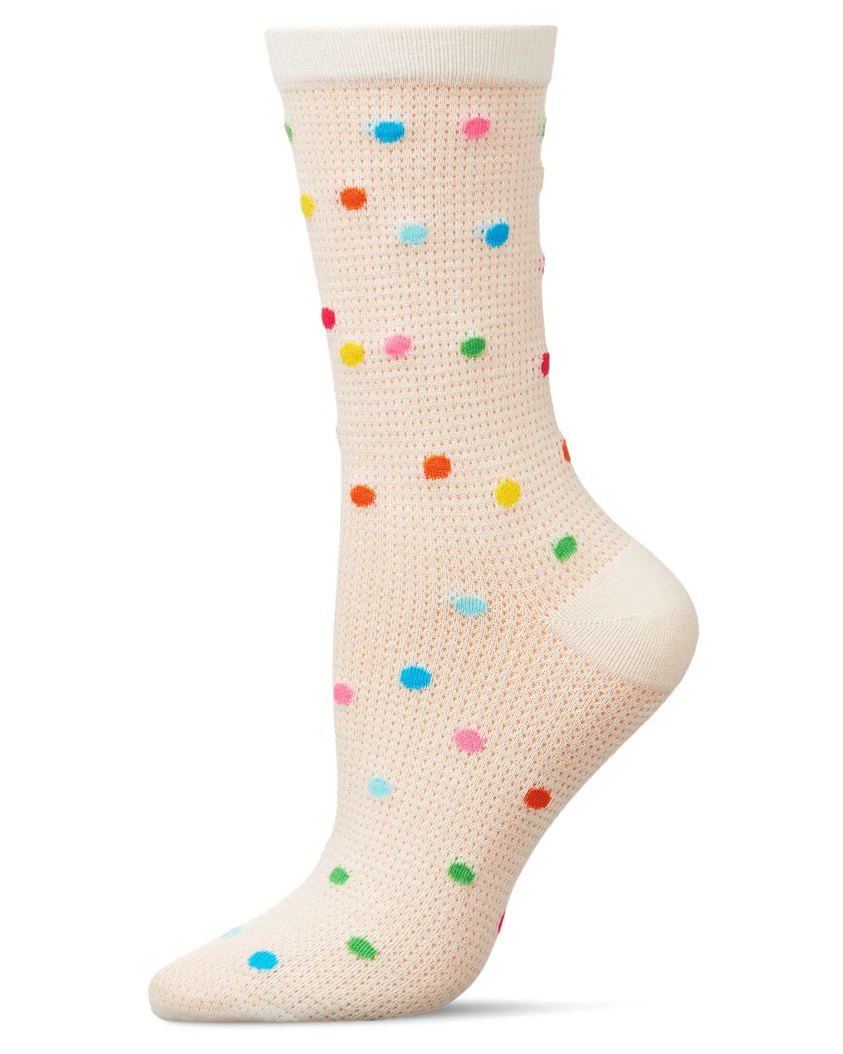 Women's Openwork Dotted Crew Socks sold by MeMoi