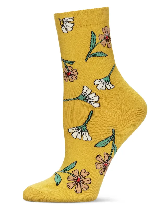 Women's Whimsy Floral Crew Socks sold by MeMoi