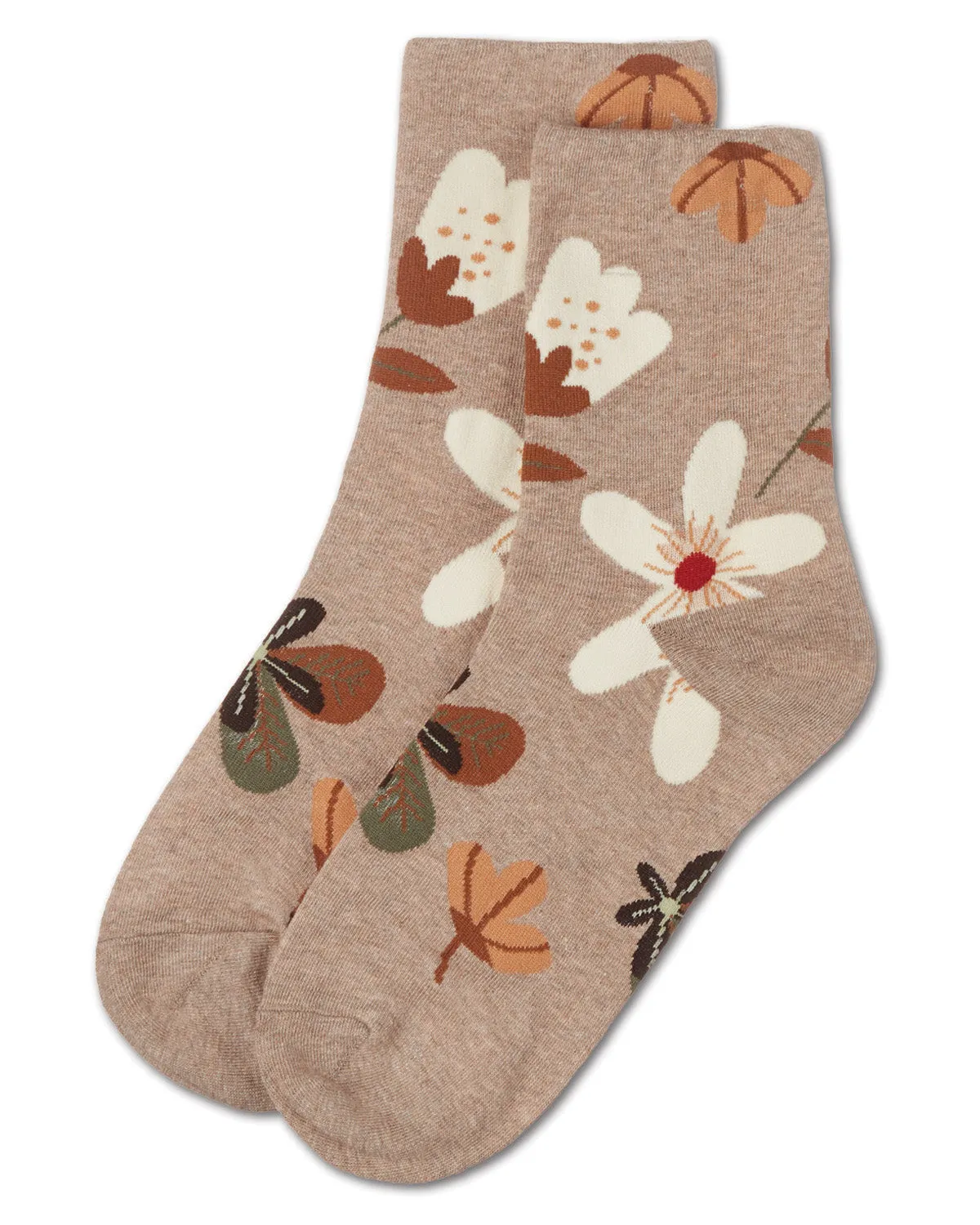 Women's Combed Cotton Floral Crew Socks sold by MeMoi product image thumbnail 3