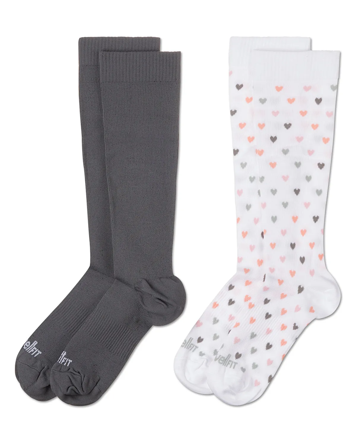 Women's 2 Pair Pack Hearts/ Solid Compression Socks sold by MeMoi product image thumbnail 4